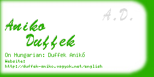aniko duffek business card